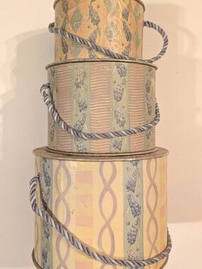 Vintage Floral Pastel Nesting Storage Boxes 3-pc Juliana